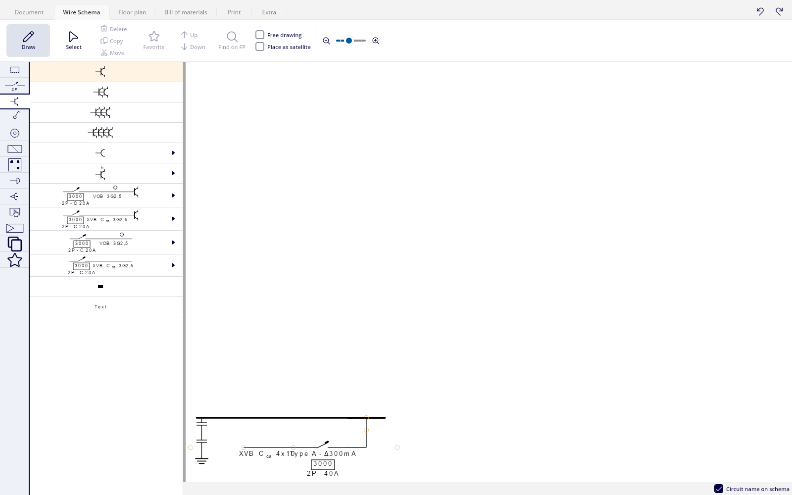 The wire schema editor