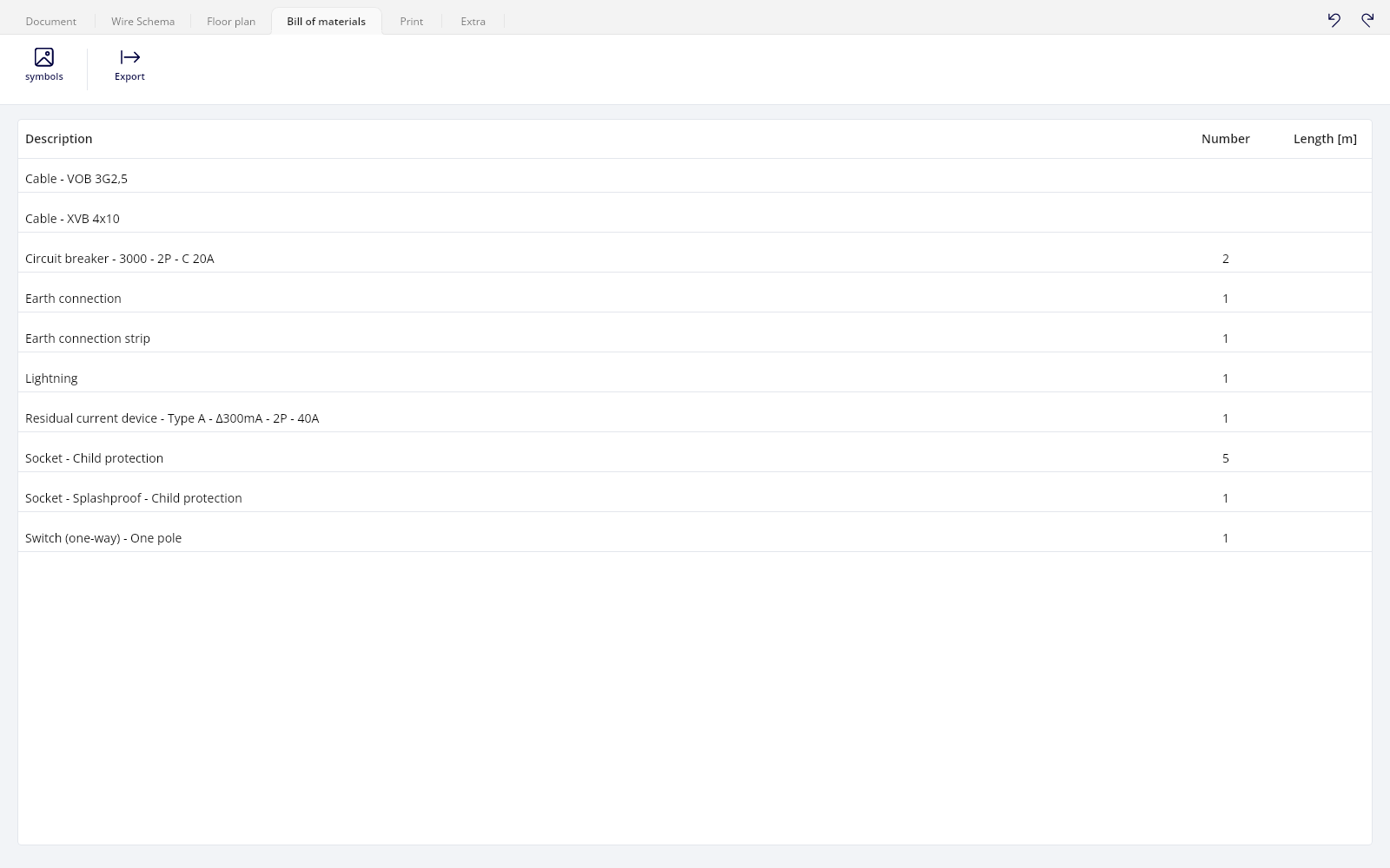 The bill of materials, rebuilt from the schema the moment you open the tab.