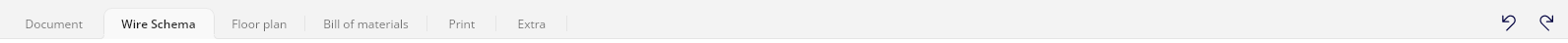 The tabs, with undo and redo on the right