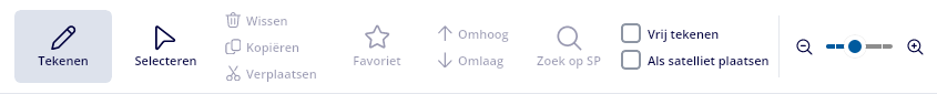 De werkbalk boven het Eendraadschema