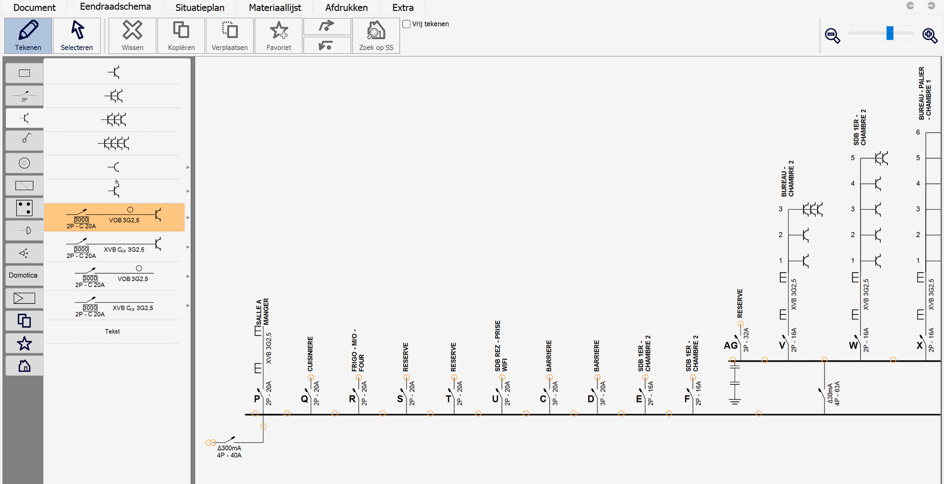 Trikker eendraadschema Trikker eendraadschema software situatieplan situatieschema