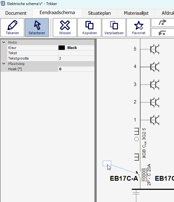 Trikker eendraadschema software situatieplan situatieschema
